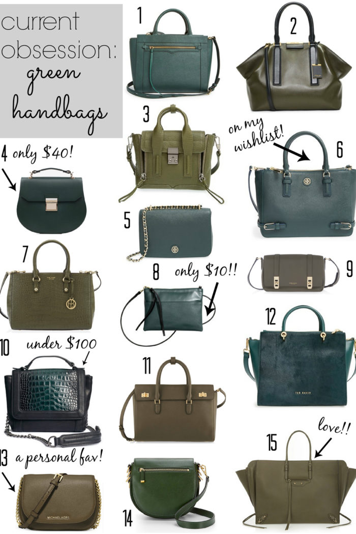 current obsession: green handbags