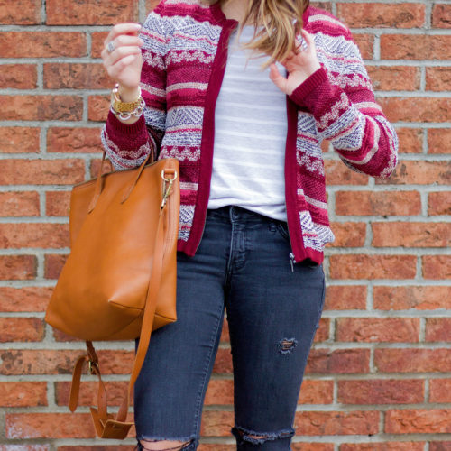 Loft Sweater, Distressed Denim, Leopard Pumps