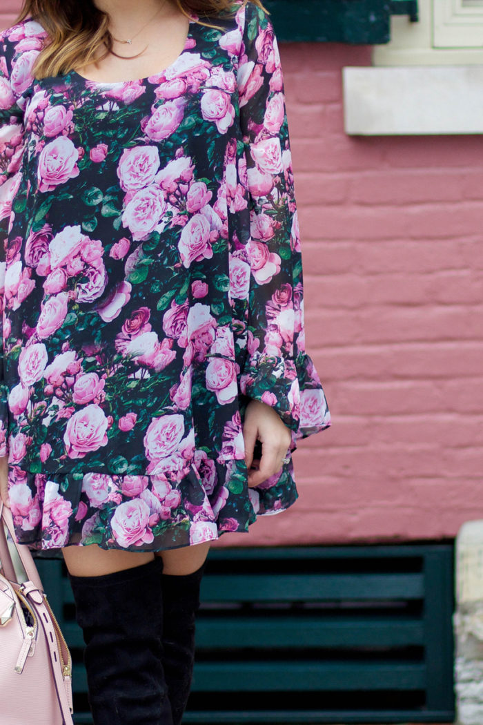 winter floral dress