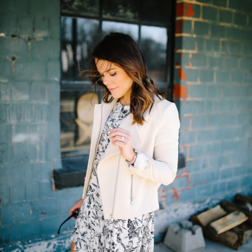 spring style: black & white print dress