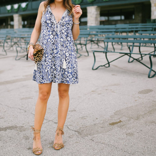 Summer Style via Glitter & Gingham // Forever 21 Dress, Steve Madden Sandals, Clare V. Clutch