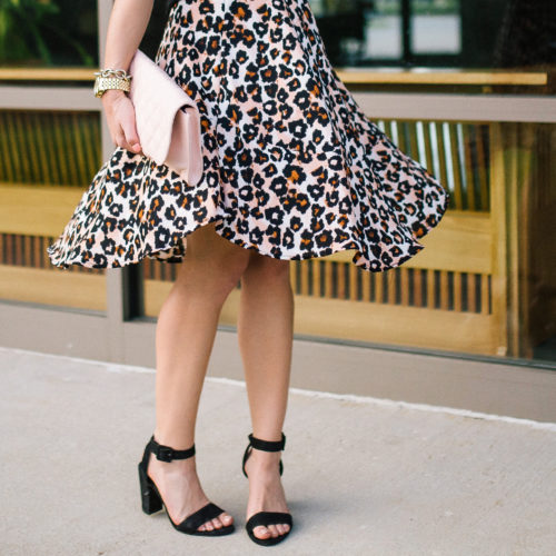 Summer Style via Glitter & Gingham // H&M Leopard Skirt, Zara Sandals, Vera Bradley Clutch
