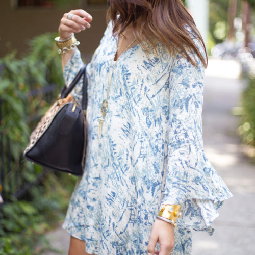 Summer style on Glitter & Gingham // Lush Dress via Nordstrom Anniversary Sale, Steve Madden Sandals, Clare V. Handbag, Kendra Scott Necklace