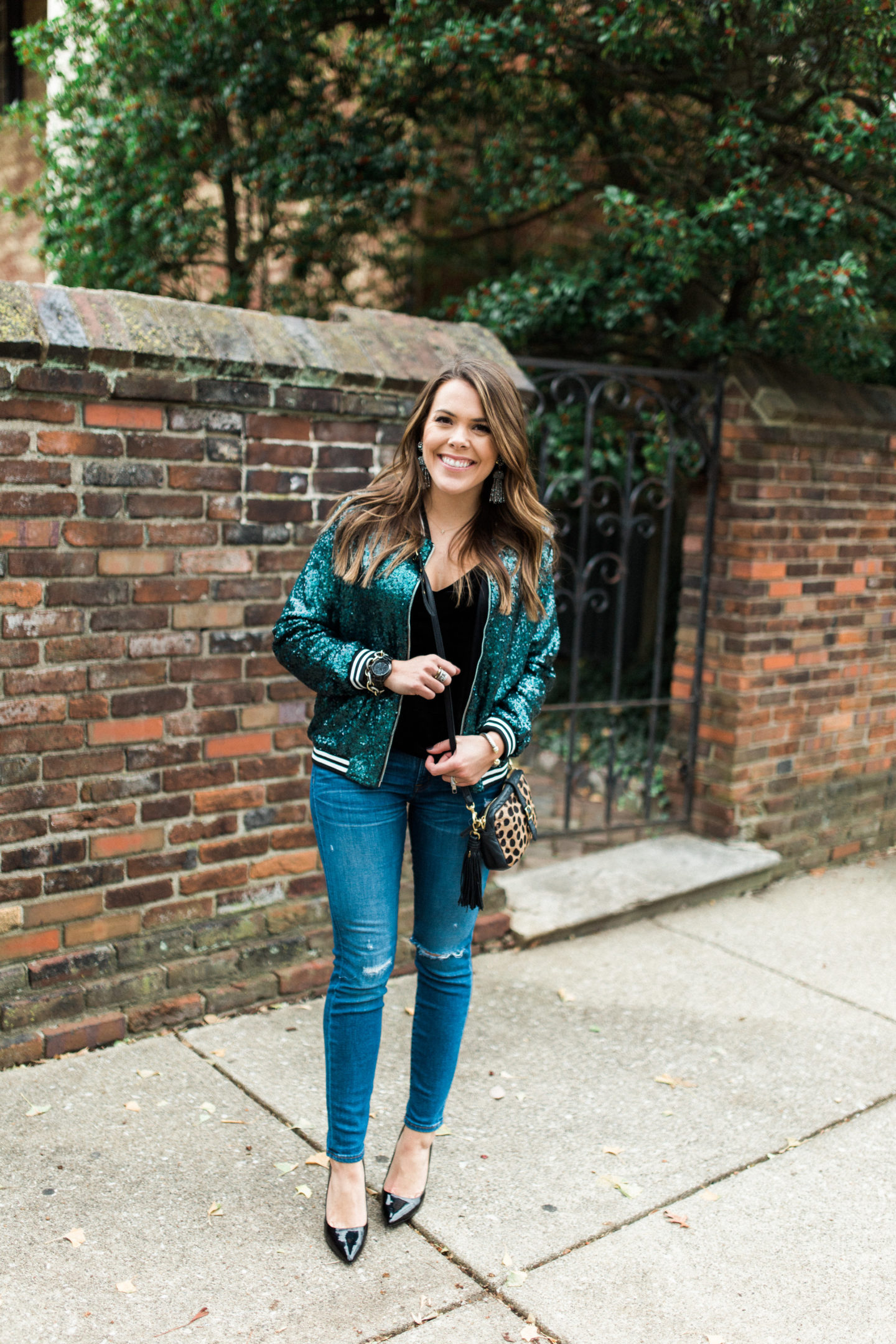 Sequin Bomber Jacket main image 1