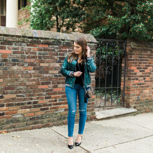 Sequin Bomber Jacket