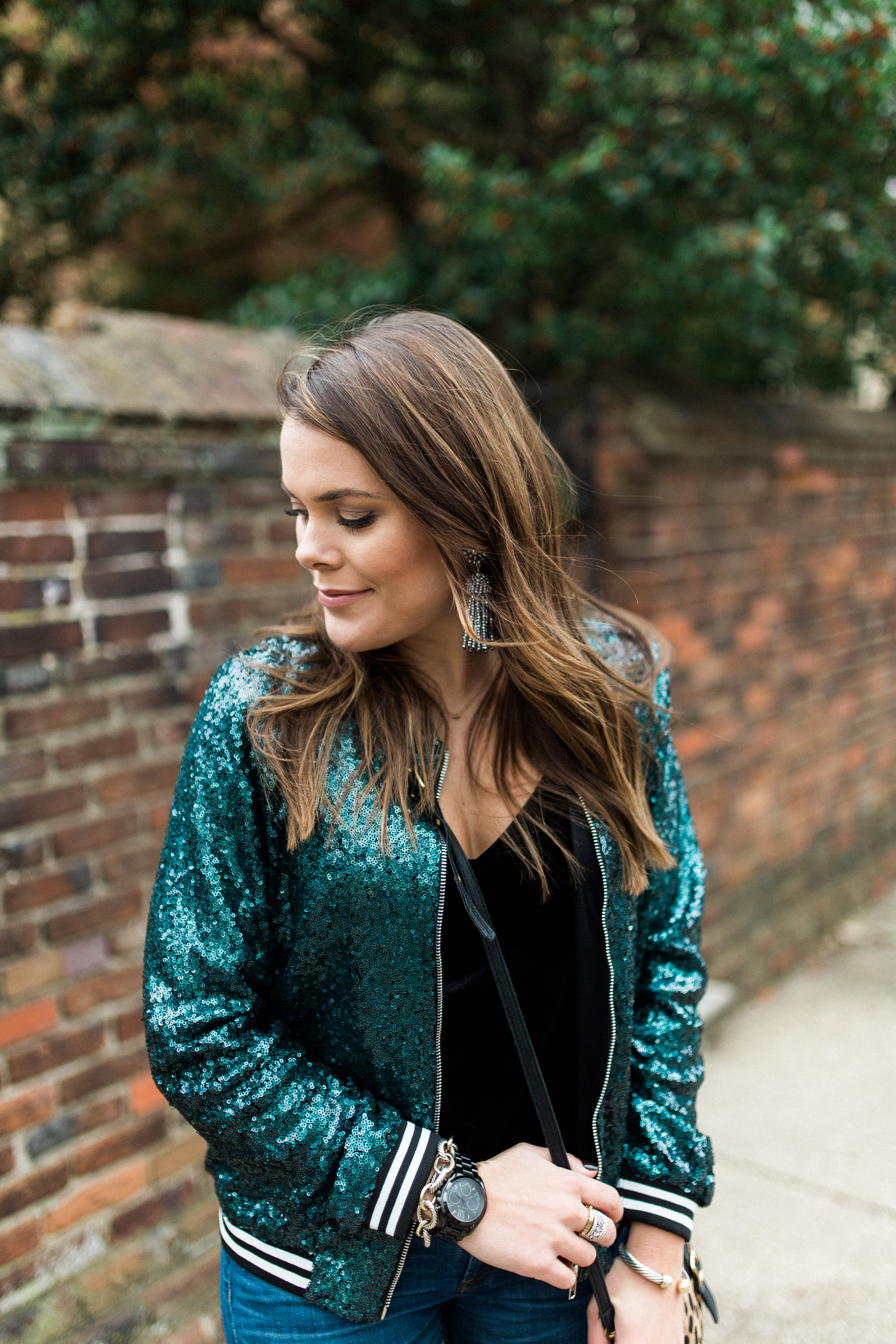 sequin bomber jacket - Glitter & Gingham