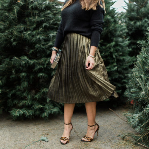 Pleated Midi Skirt