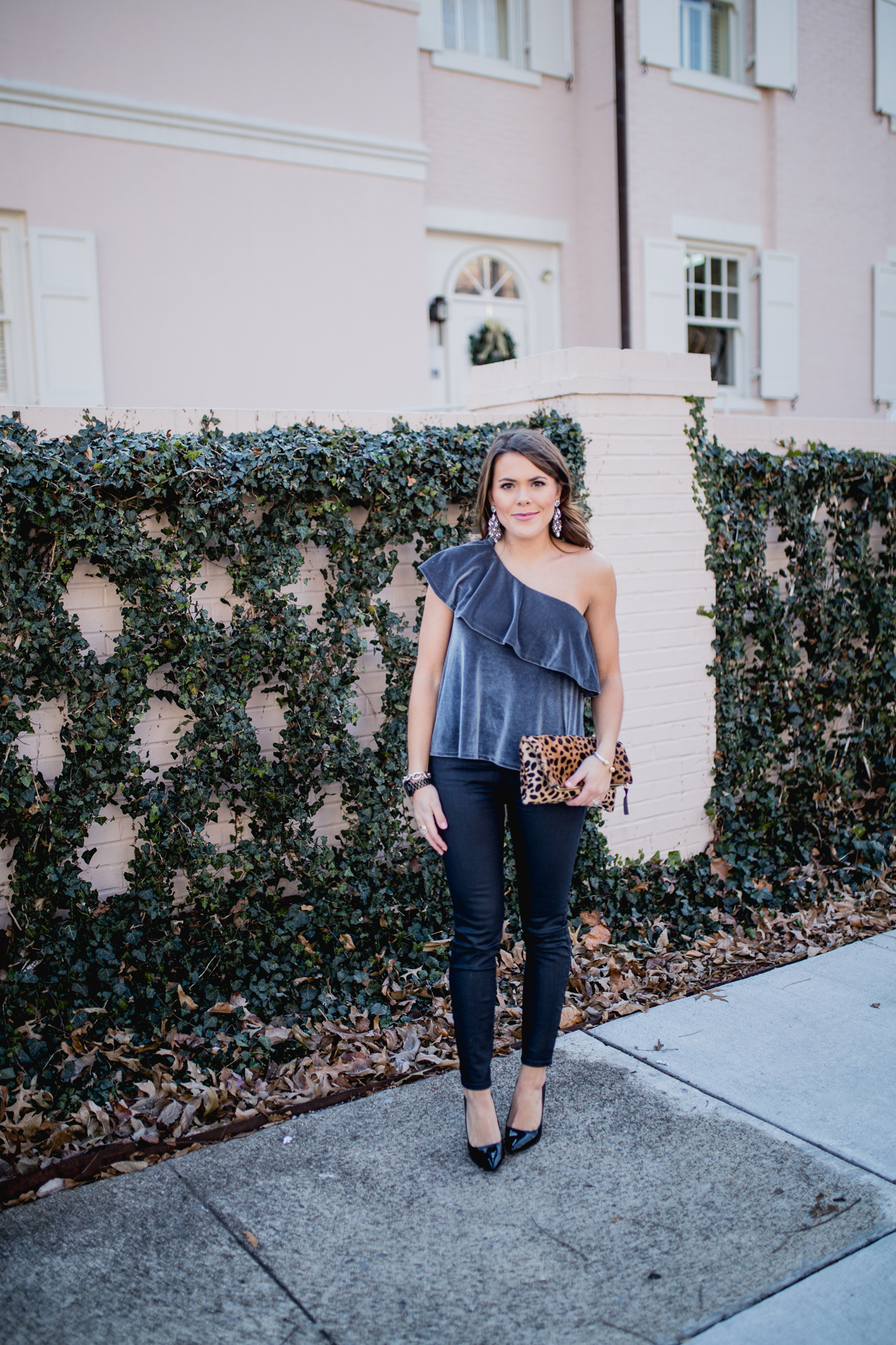 black velvet top outfit