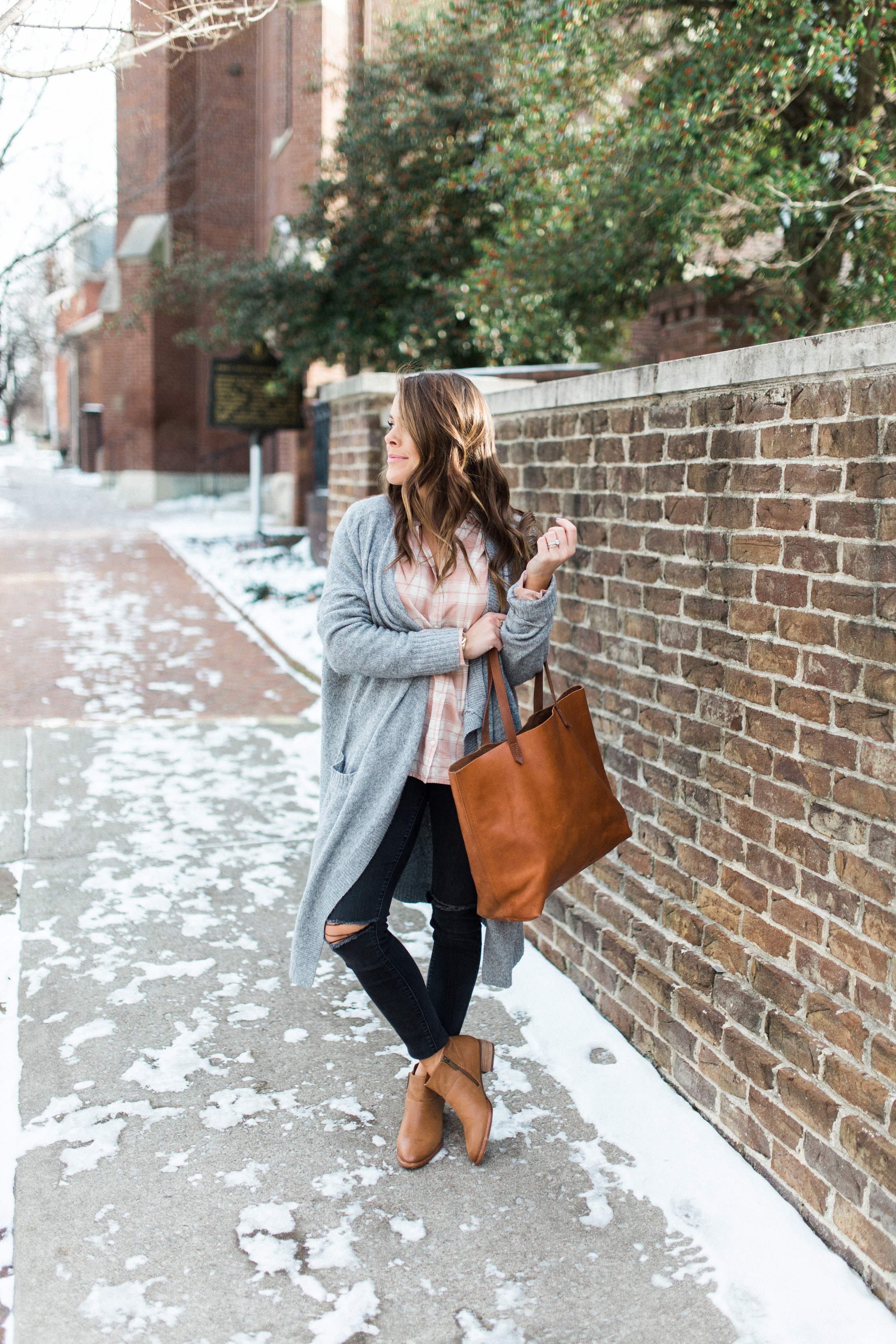 Madewell Outfit + Clare V Leopard Bag - Pretty in Pink Megan