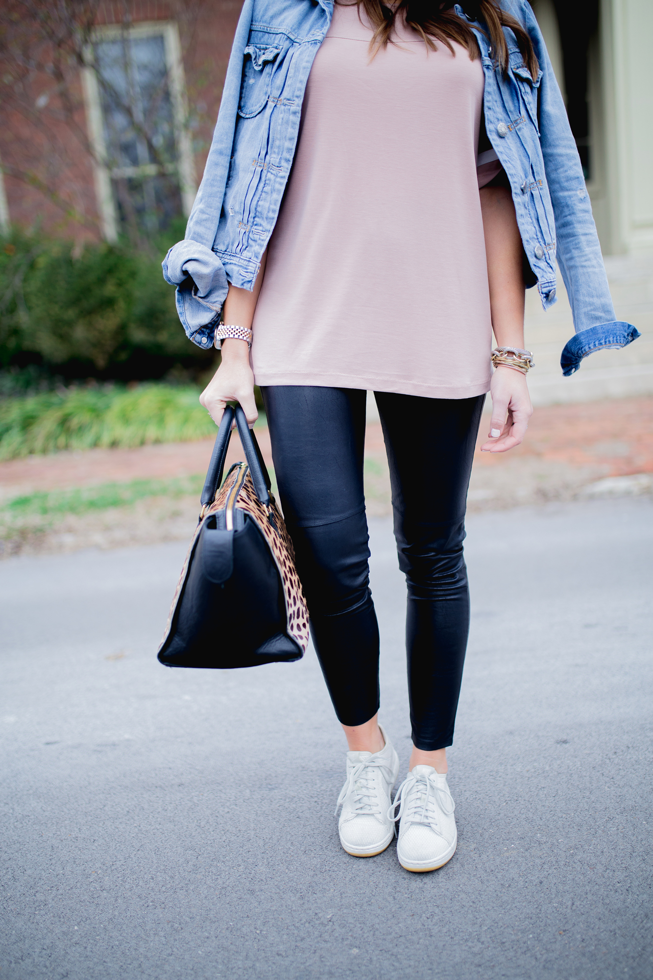 Madewell Outfit + Clare V Leopard Bag - Pretty in Pink Megan