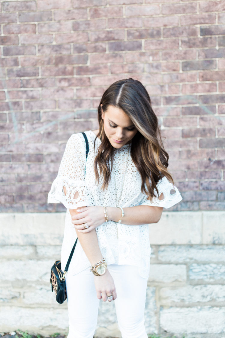 White Lace Blouse / Spring Outfit Idea