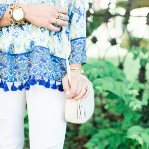 Off the shoulder tassel top / summer style