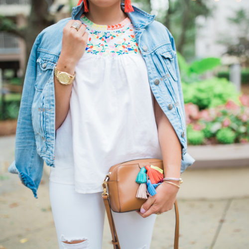 Embroidered Tank Top / Rebecca Minkoff Bag