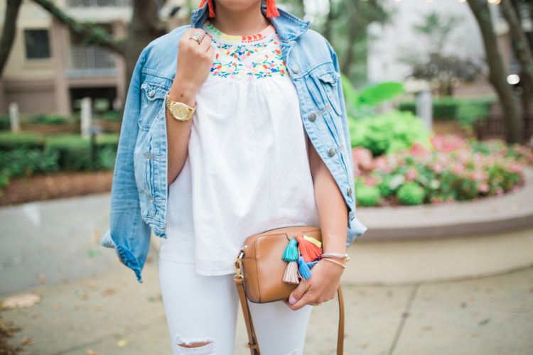 Embroidered Tank Top / Rebecca Minkoff Bag