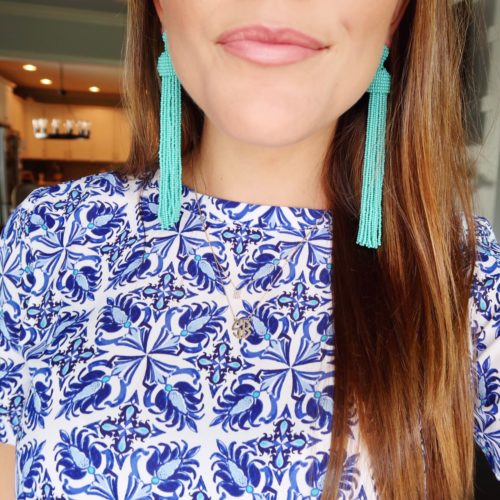Life Lately via Glitter & Gingham / Turquoise Tassel Earrings