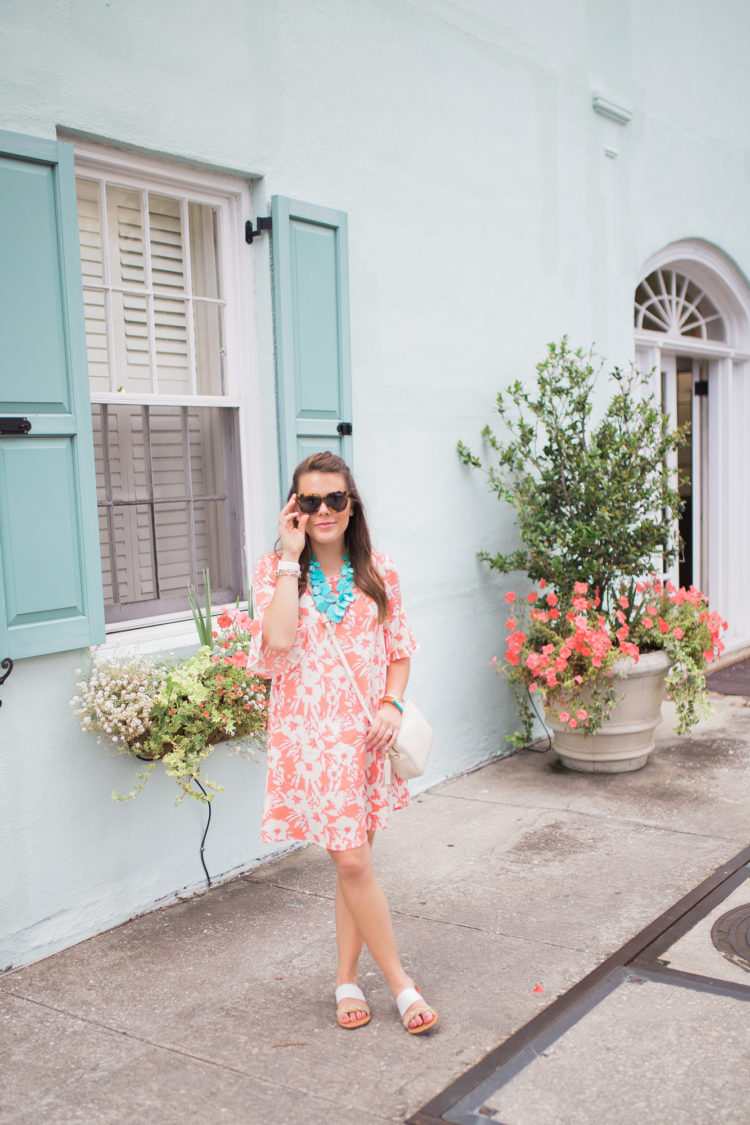 Orange Floral Dress / The perfect summer dress