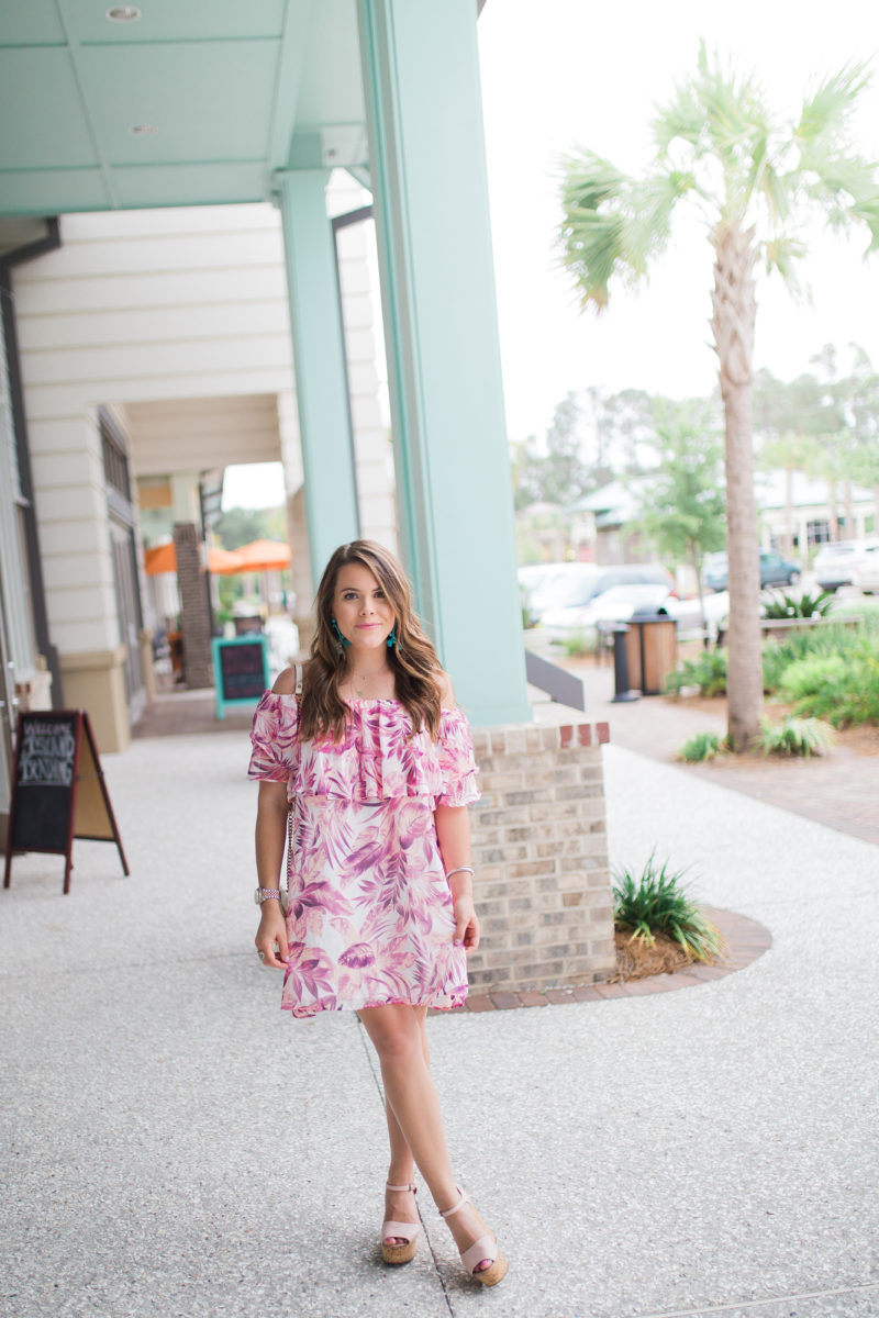 Palm Gingham Dress