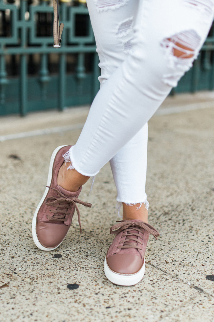 a summer take on suede sneakers