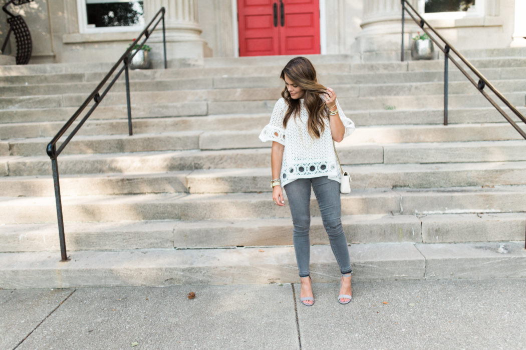white sparkly pants