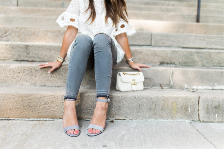 How to style grey jeans / best sandals from the Nordstrom Anniversary Sale