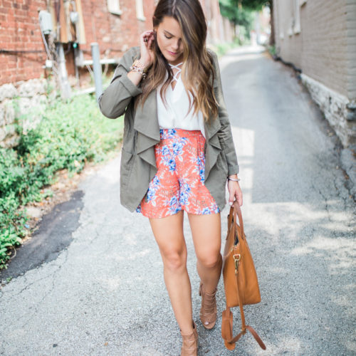 Fall Floral Shorts / LOFT Orange Floral Shorts