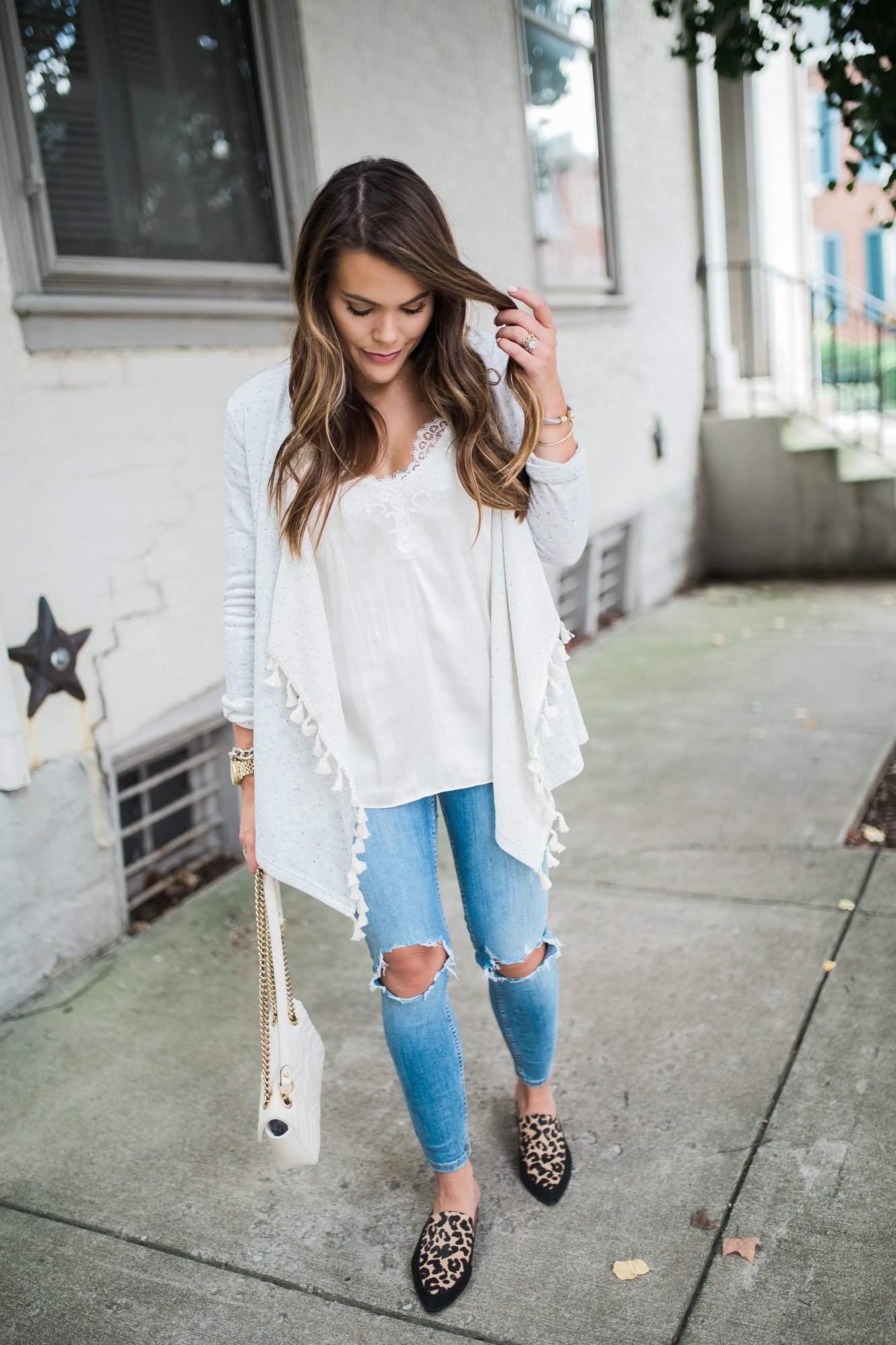 grey tassel cardigan - Glitter & Gingham