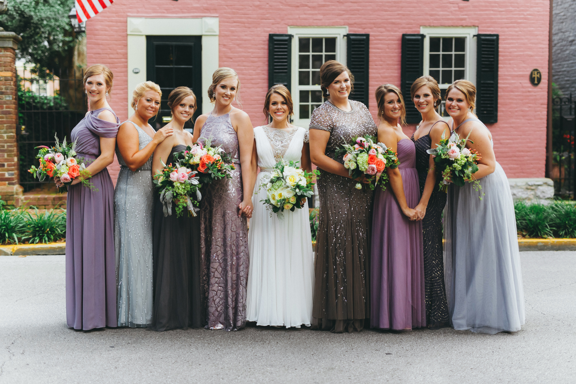 muted purple bridesmaid dresses