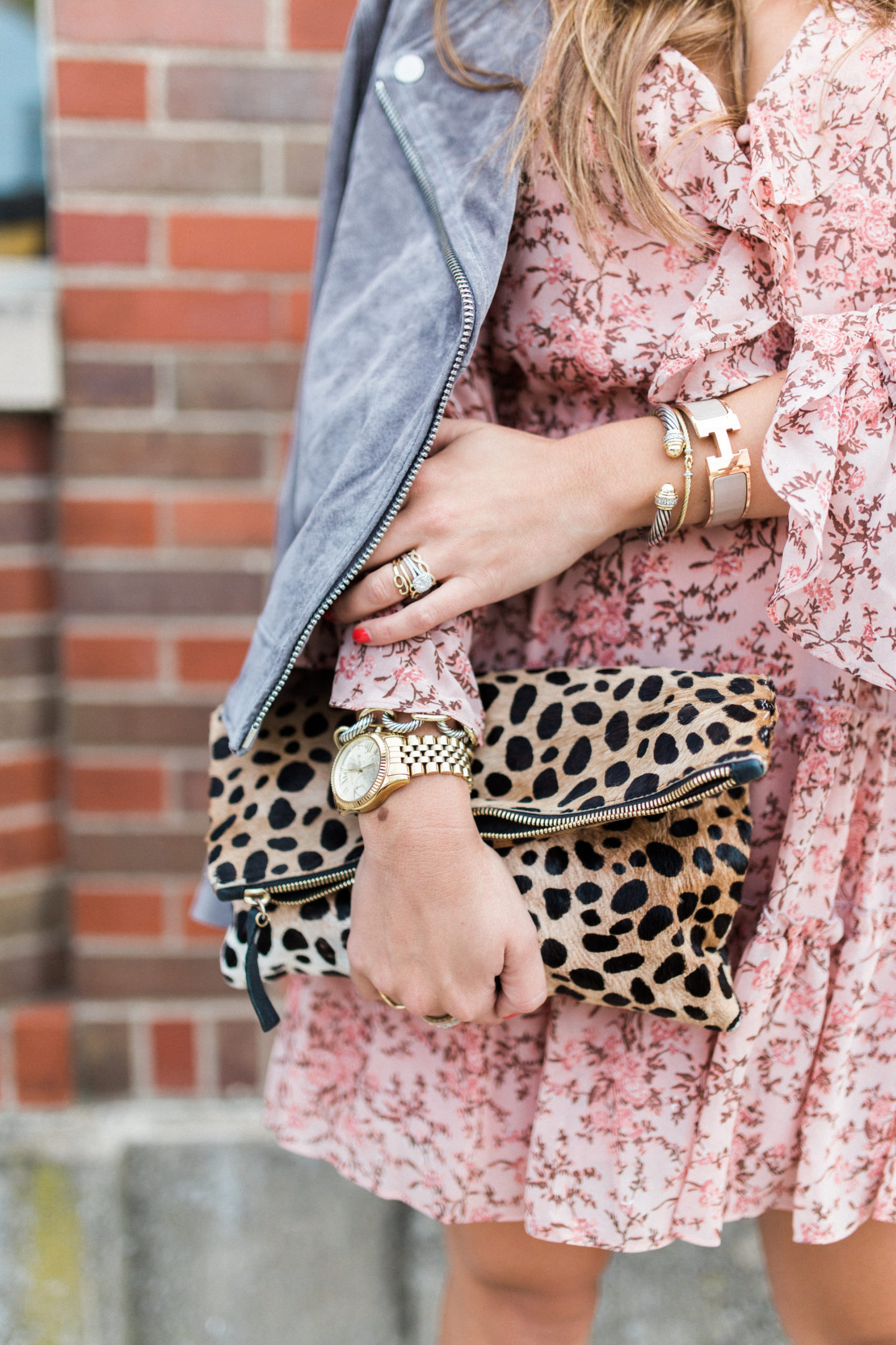 Fall Floral Dress / Suede Jacket / How to wear mules