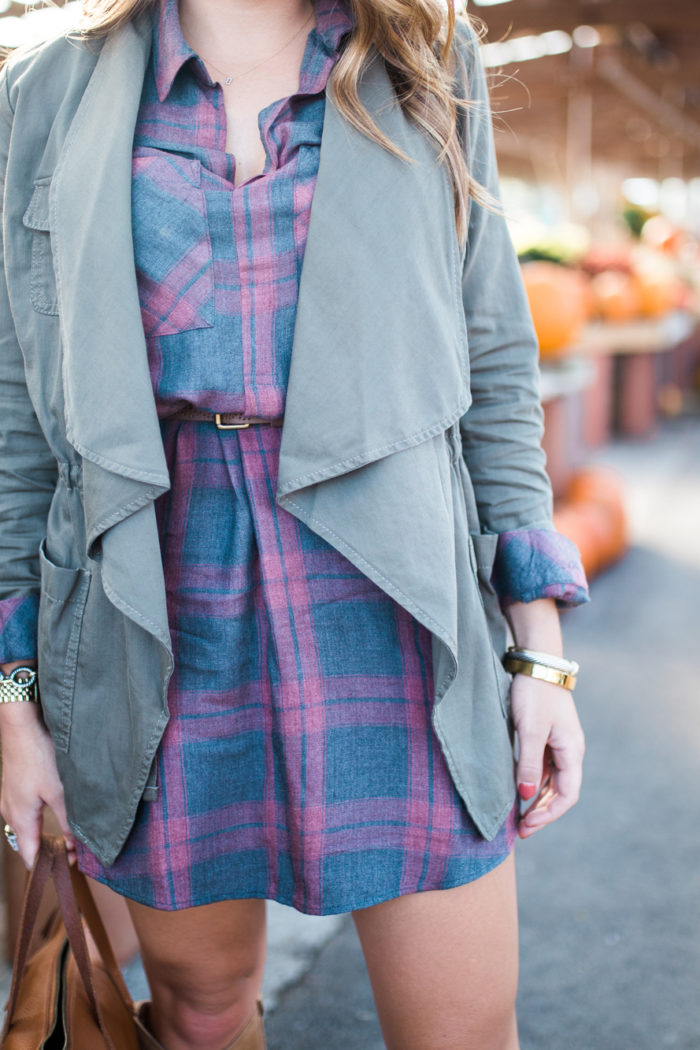 plaid shirt dress for fall