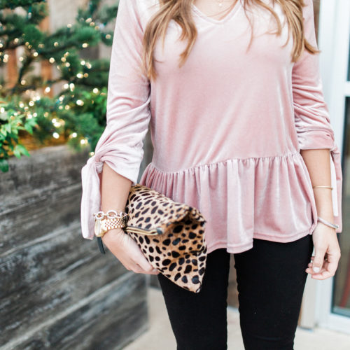 Velvet Peplum Top / Holiday Outfit Idea