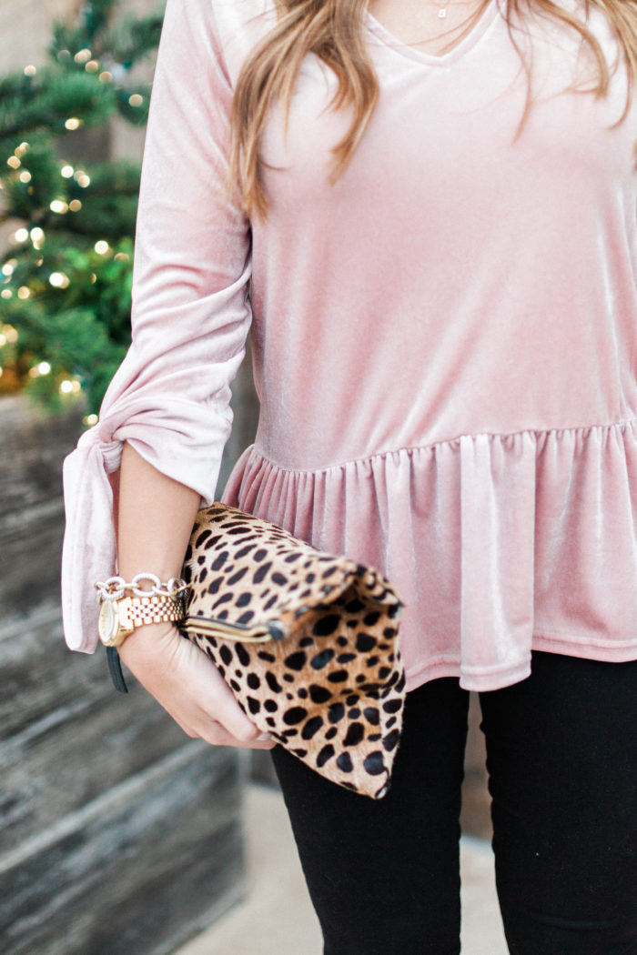 velvet peplum top for the holidays