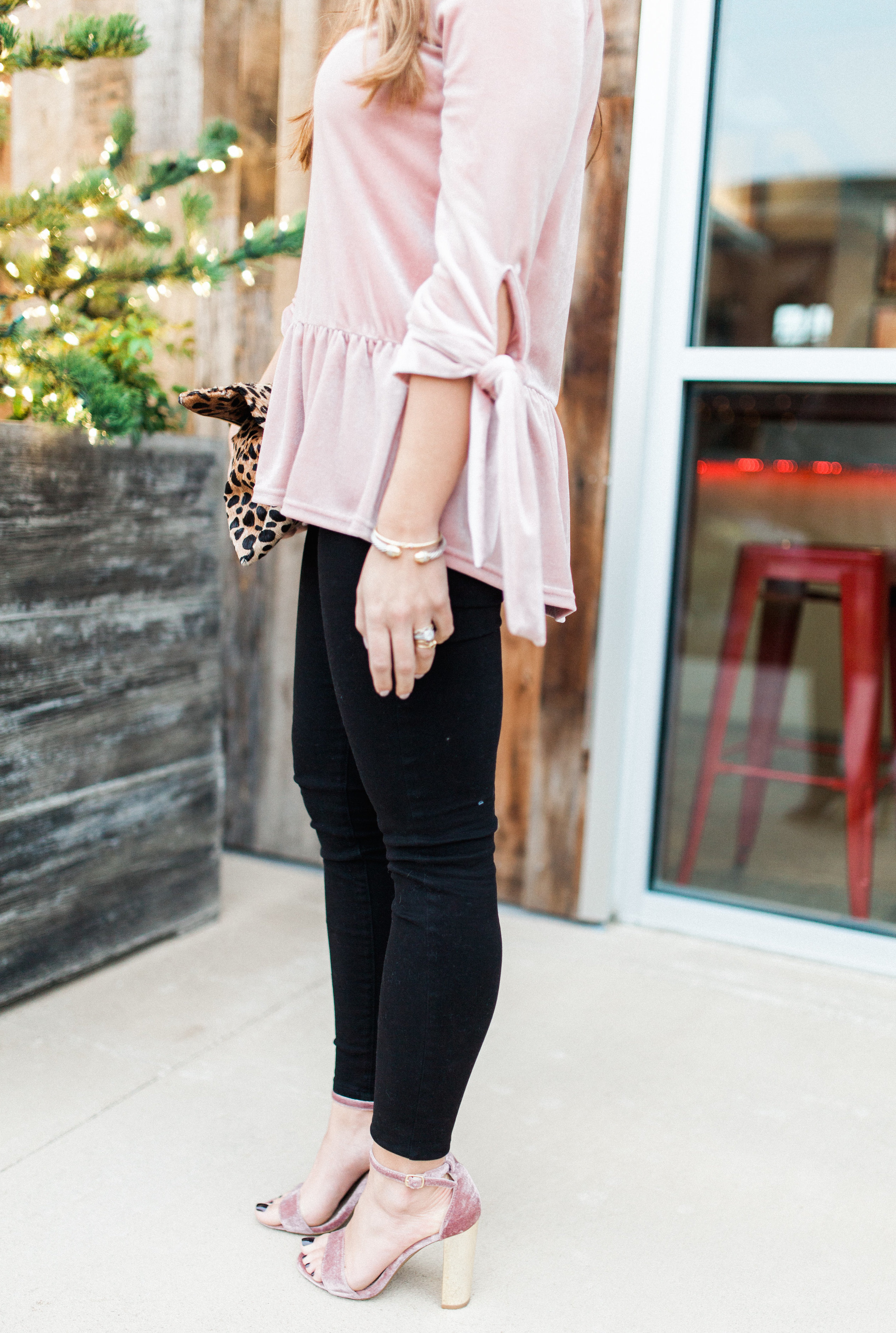 Velvet Peplum Top / Holiday Outfit Idea 