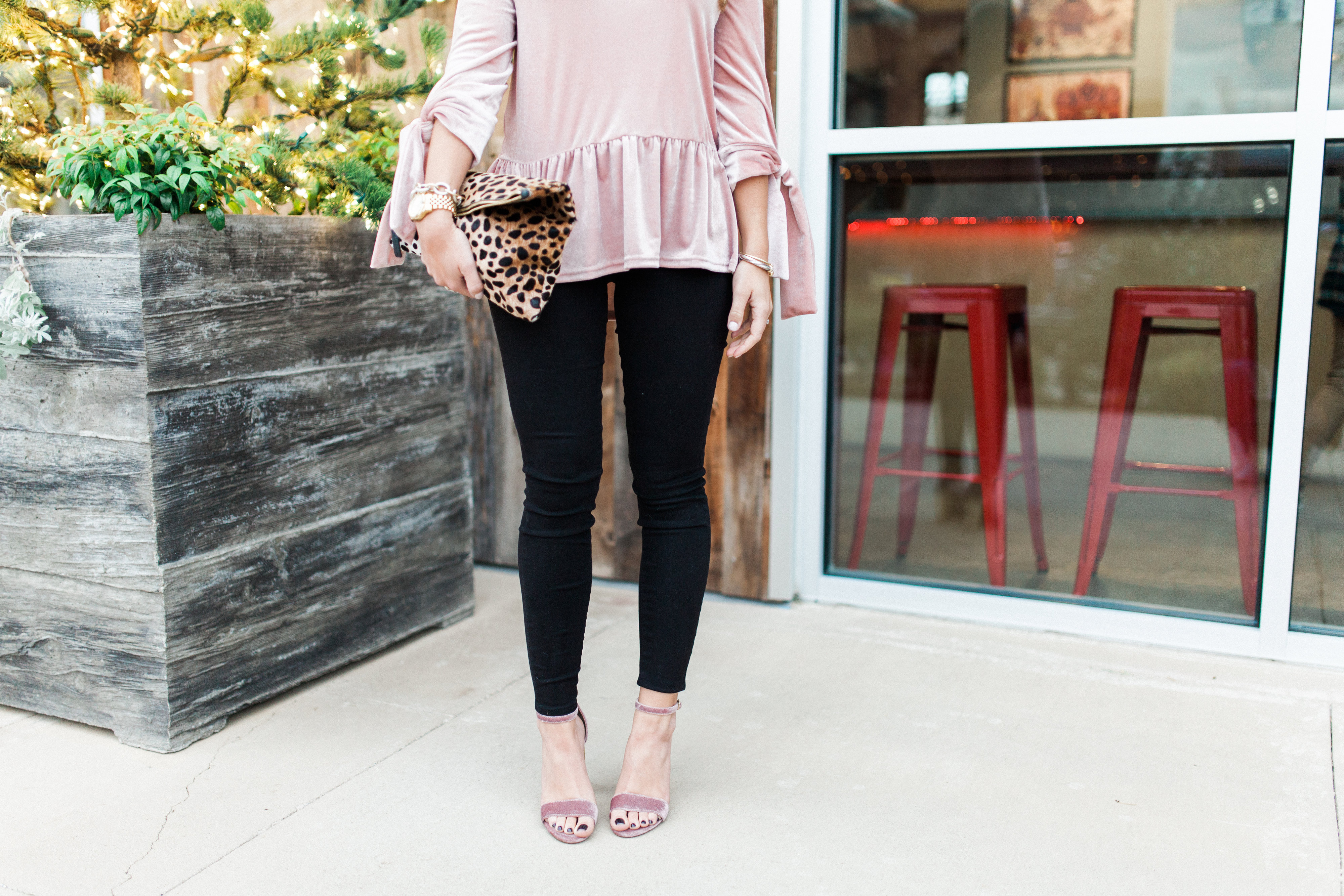 Velvet Peplum Top / Holiday Outfit Idea 