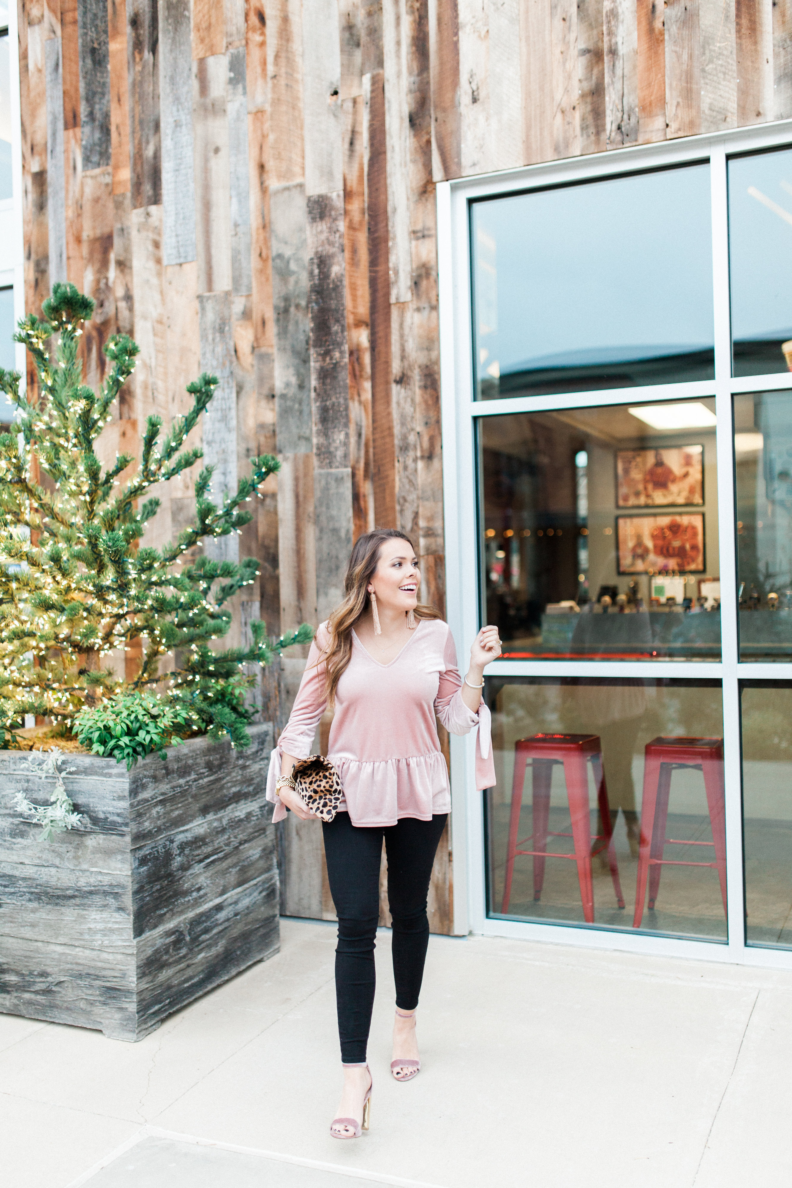 Velvet Peplum Top / Holiday Outfit Idea 