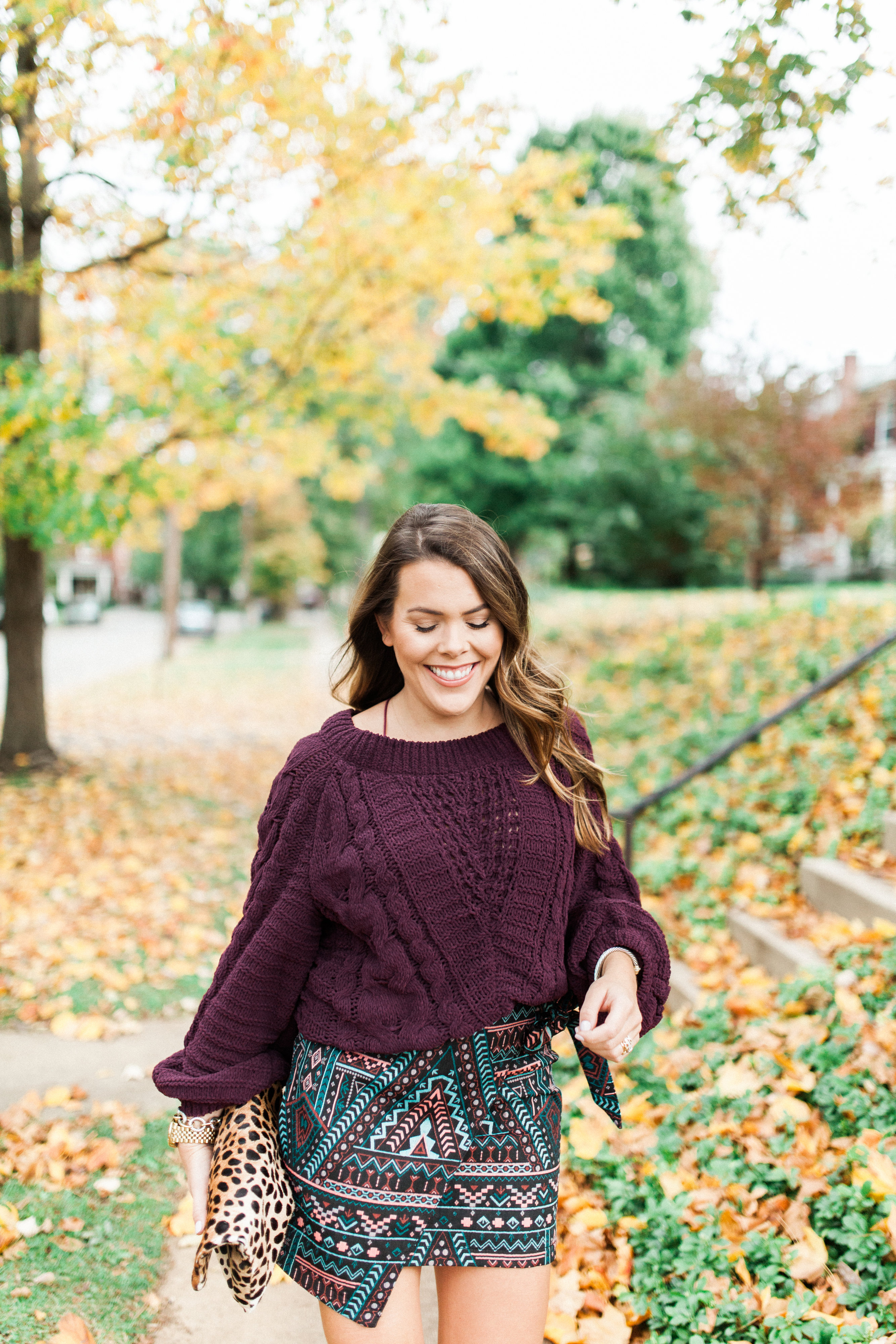 Cable Knit Chenille Sweater / Wrap Skirt for fall 