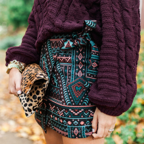 Cable Knit Chenille Sweater / Wrap Skirt for fall