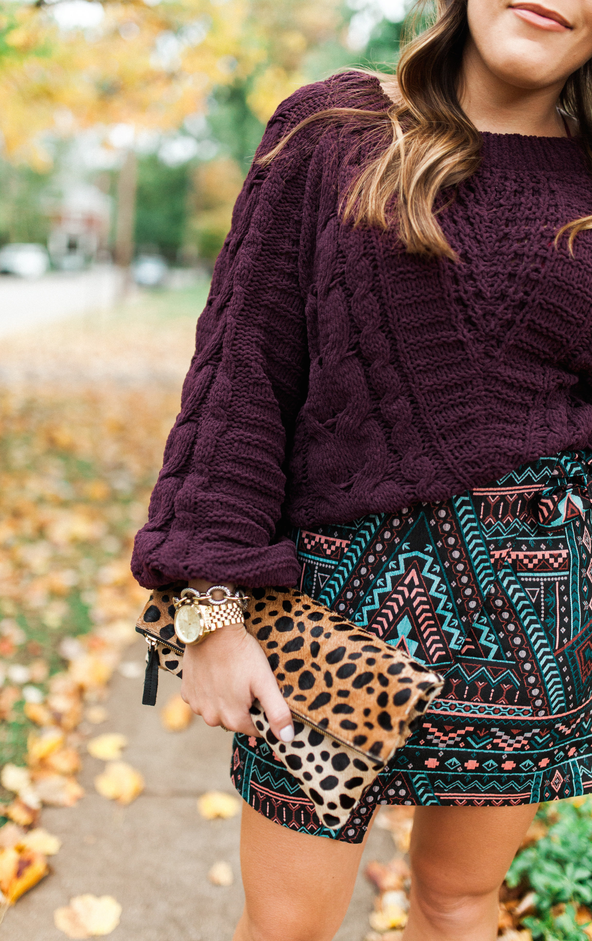 Cable Knit Chenille Sweater / Wrap Skirt for fall 