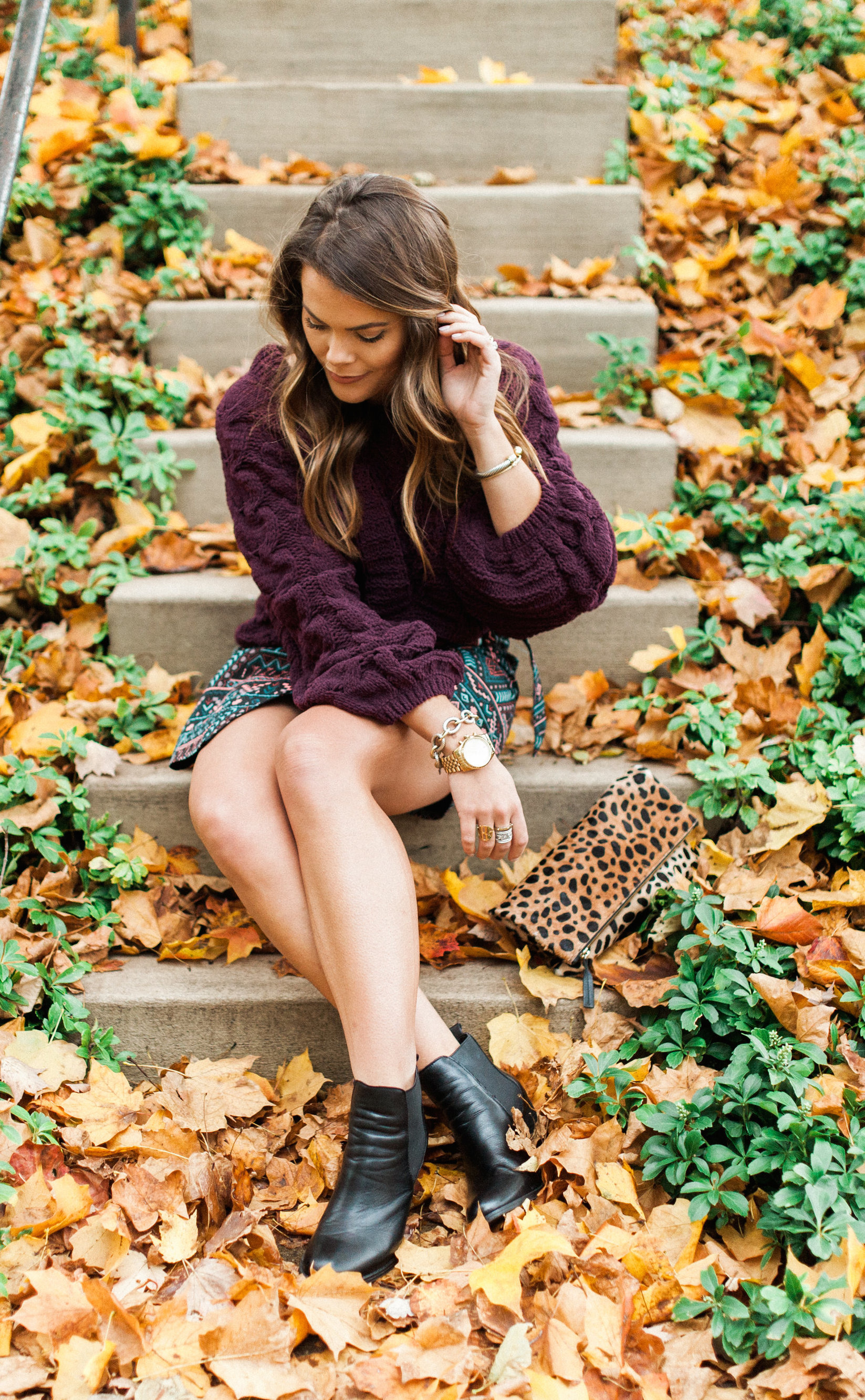 Cable Knit Chenille Sweater / Wrap Skirt for fall 