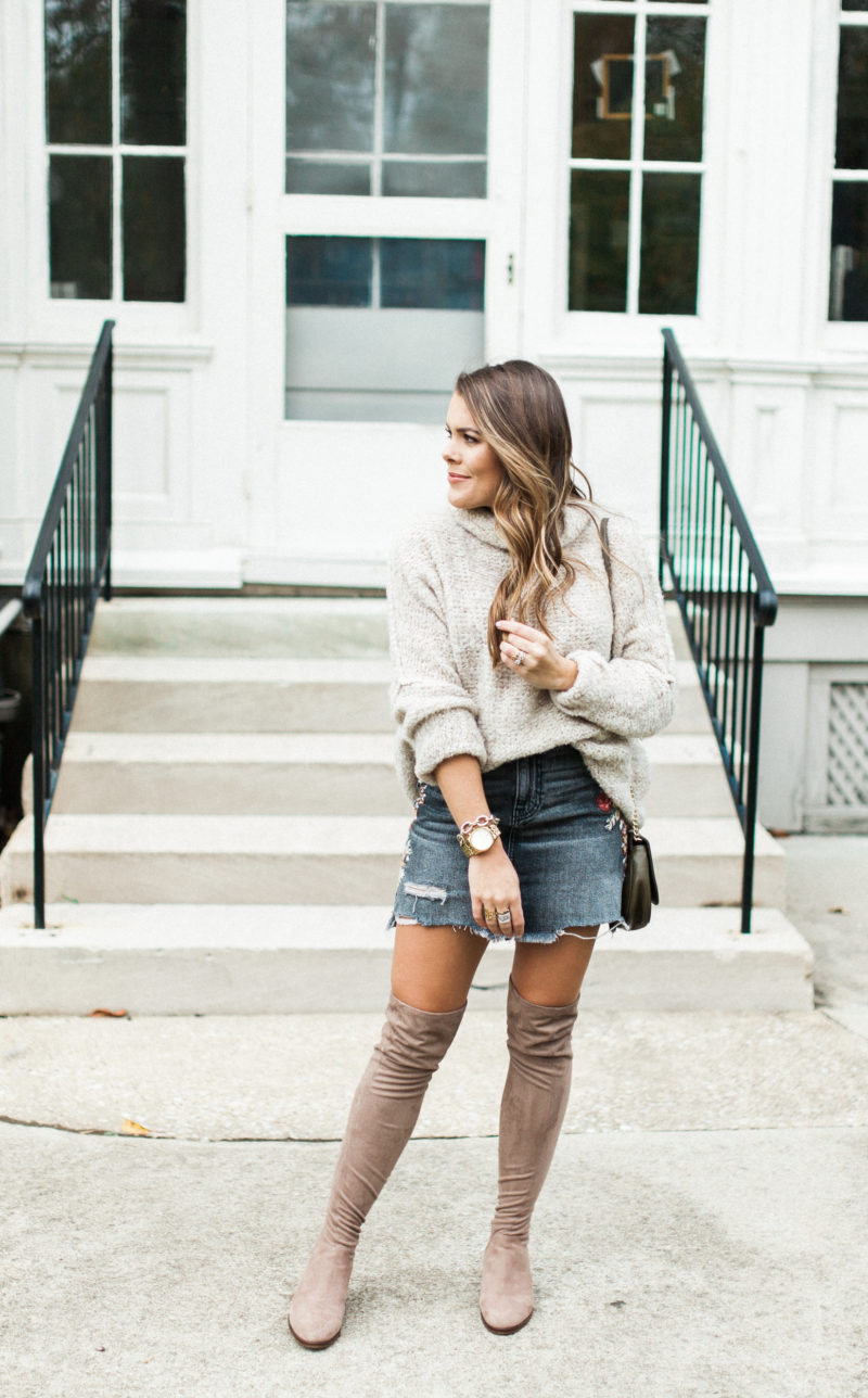 a denim skirt for fall Glitter & Gingham