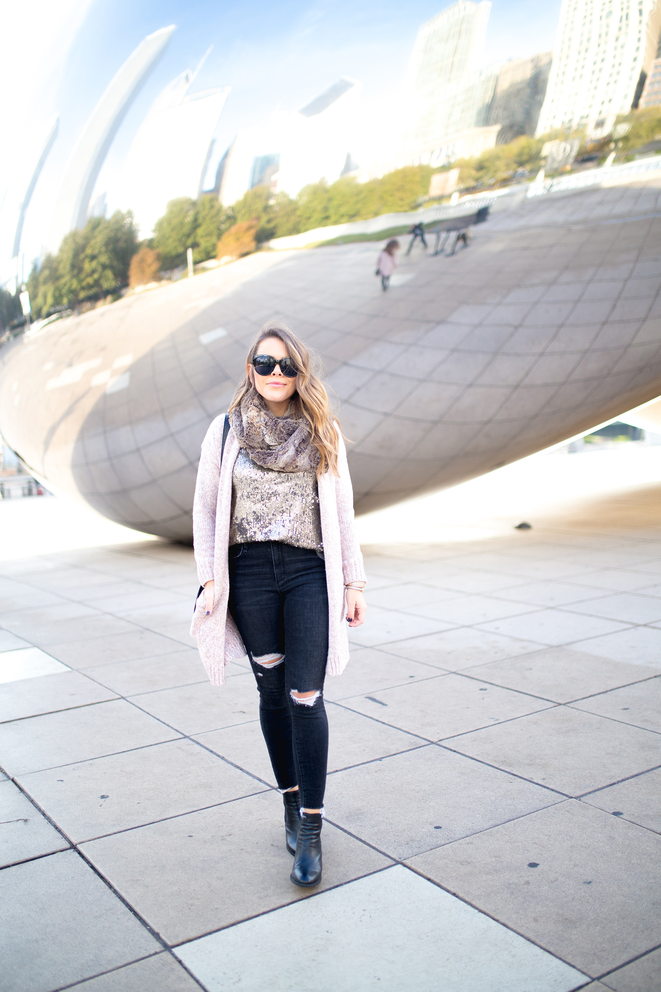 Sequin Tshirt / Casual Holiday Look 