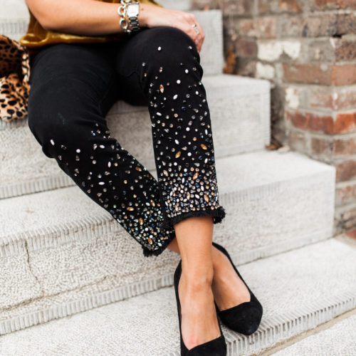 How to wear embellished jeans