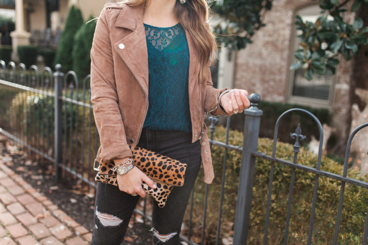 Transition Holiday Pieces / Lace Top / Suede Jacket