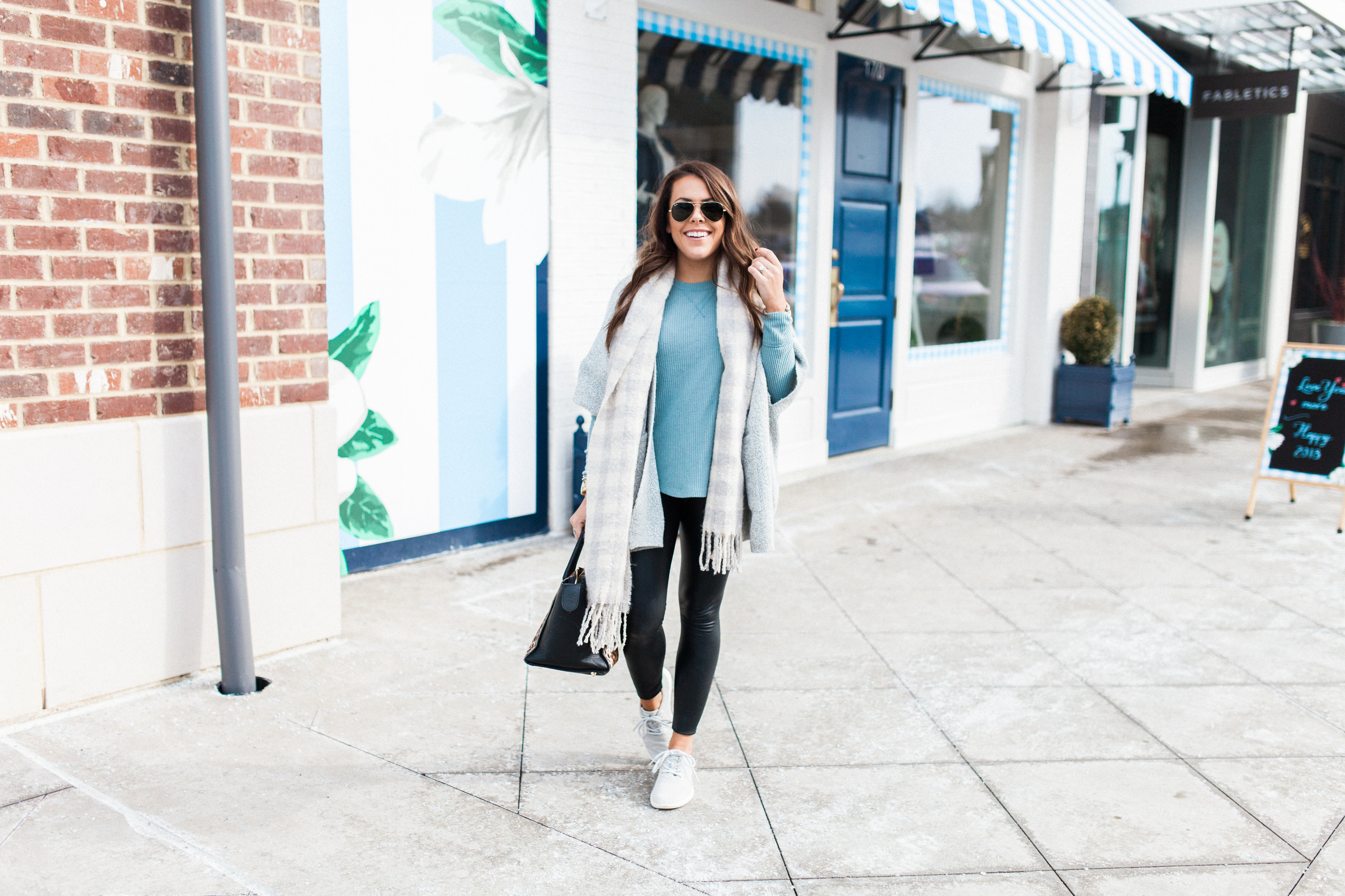 The BEST Faux Leather Leggings / AllBirds Sneakers 