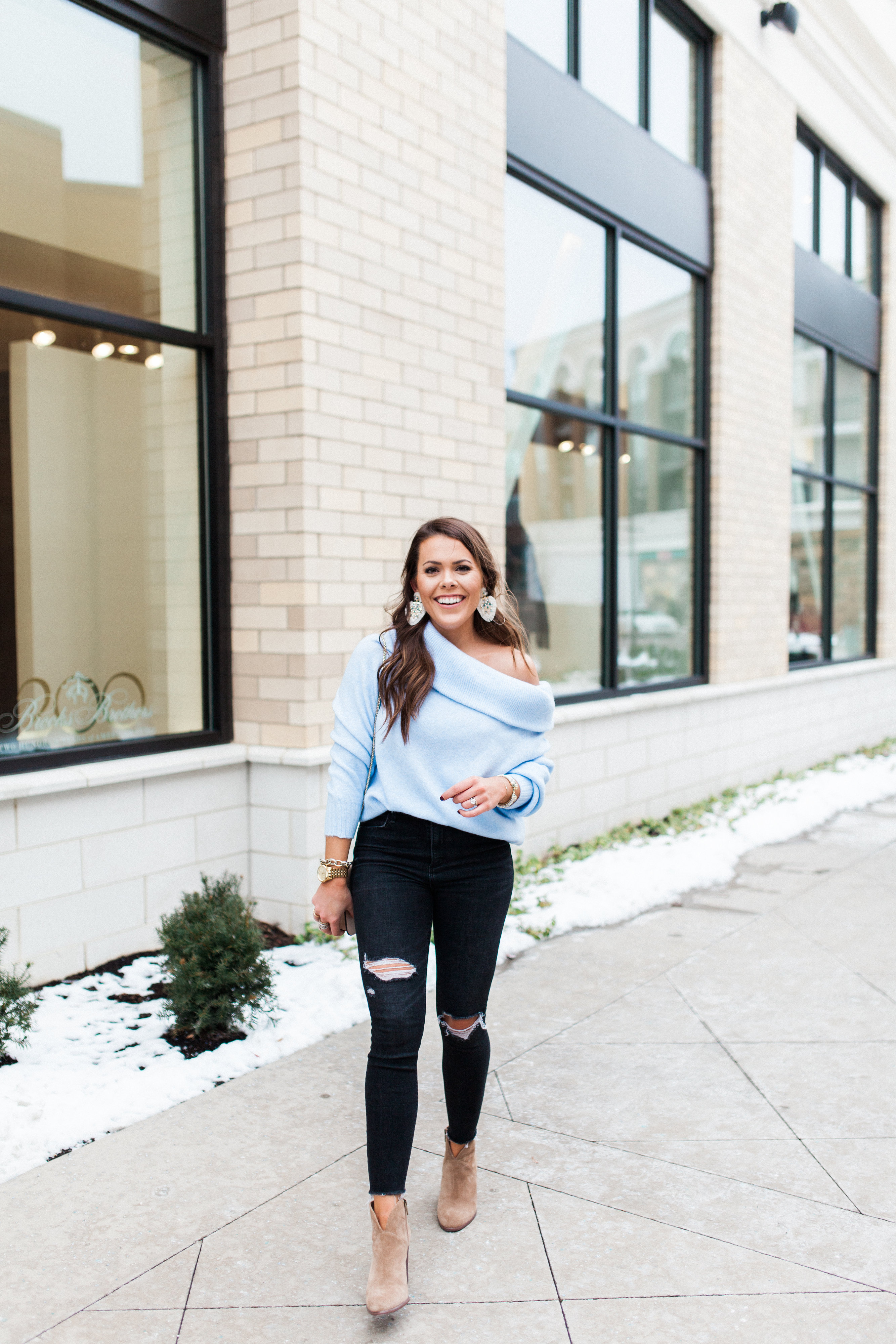 The one off the shoulder sweater you can wear into spring