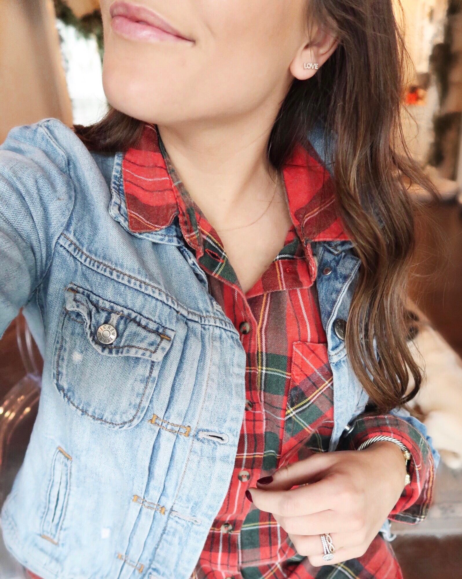 Winter Outfit Ideas / Red Plaid Top