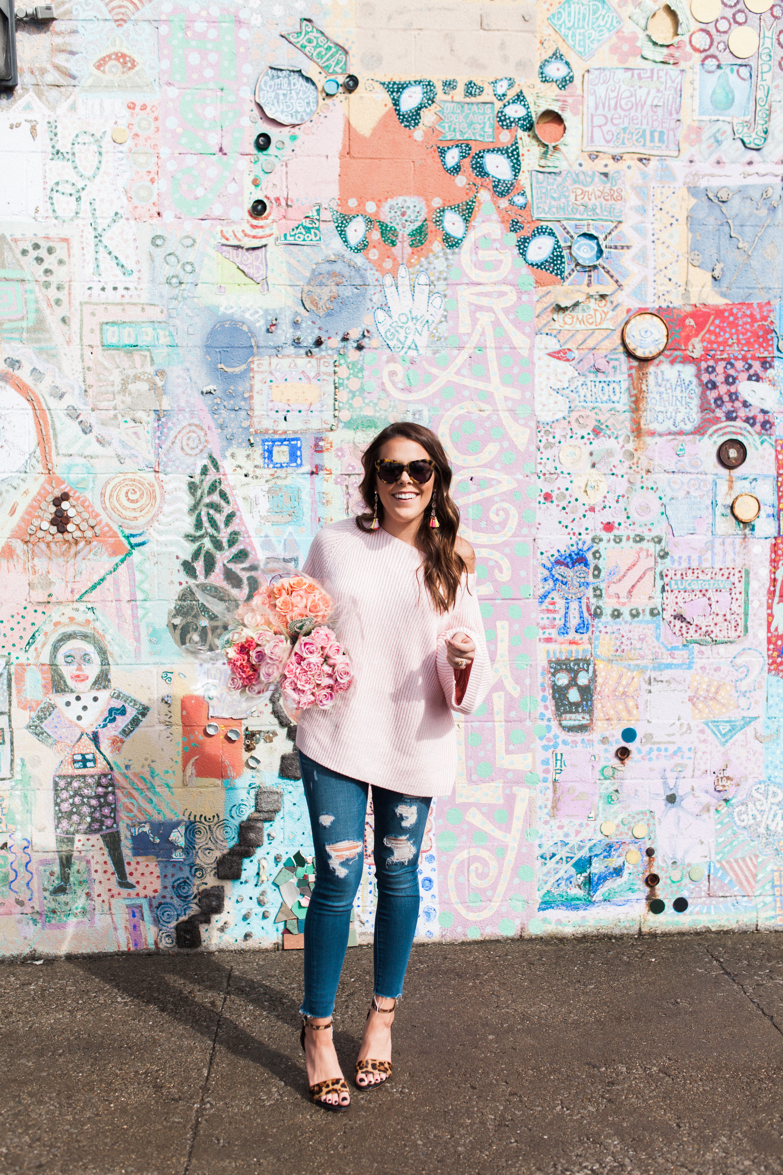 Galentines Day Outfit / Lou & Grey Sweater 