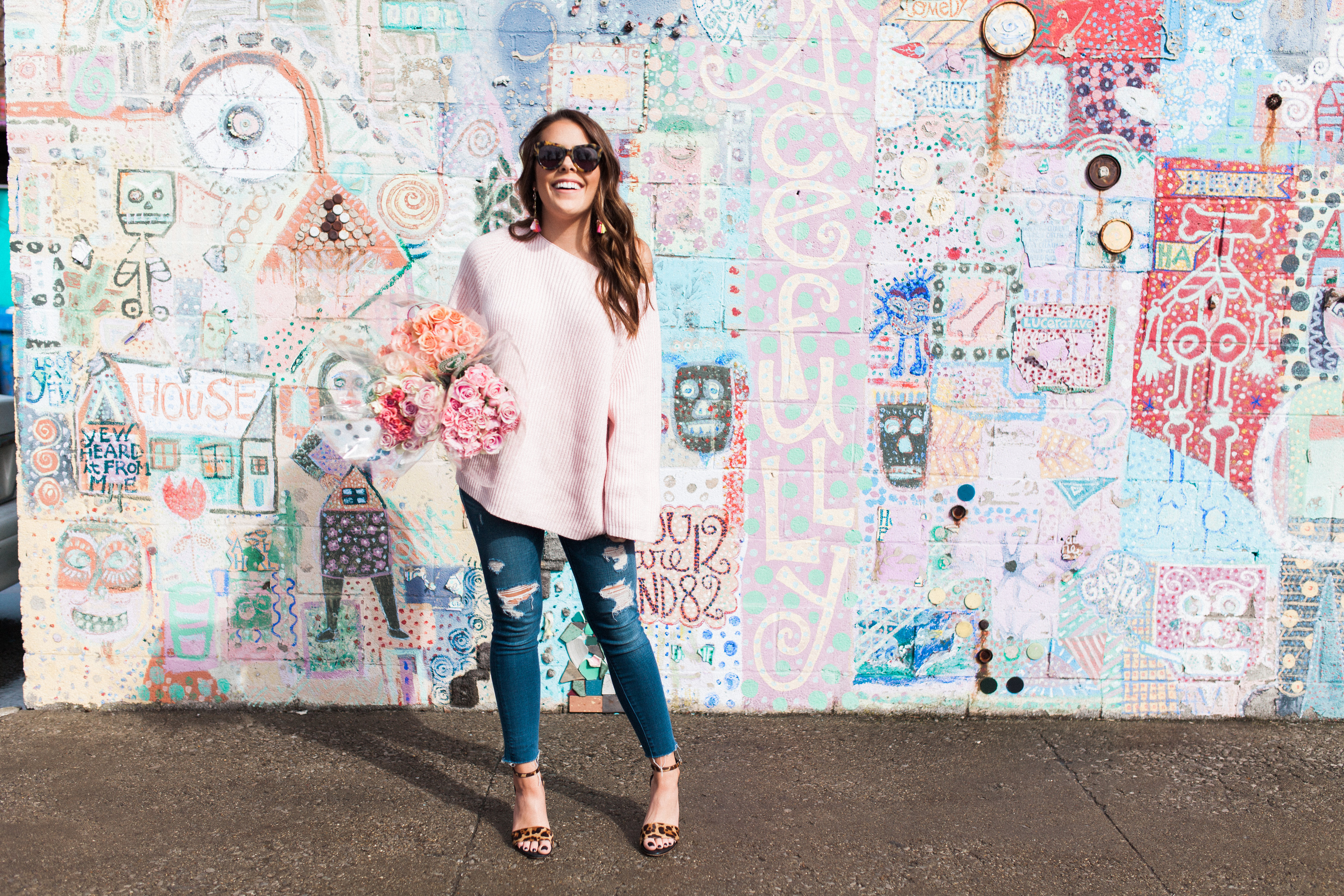 Galentines Day Outfit / Lou & Grey Sweater 