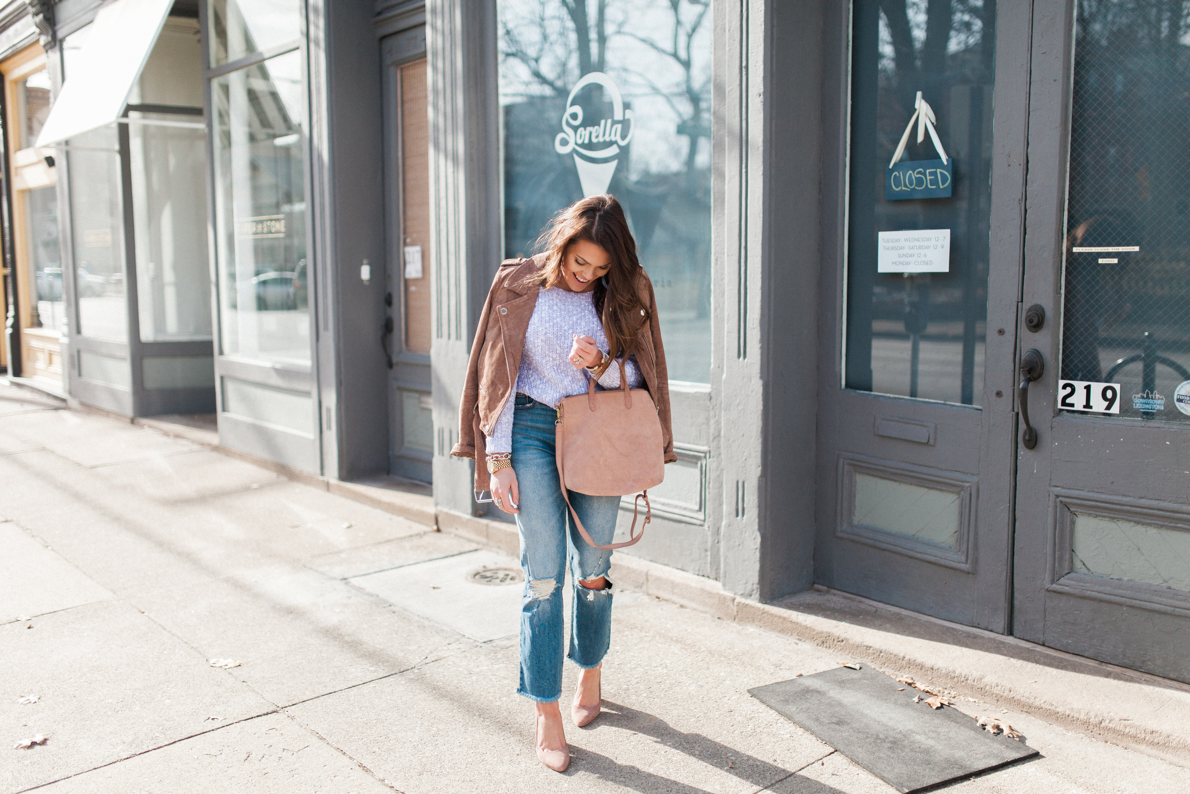 Suede Jacket for Spring / Spring Outfit Idea