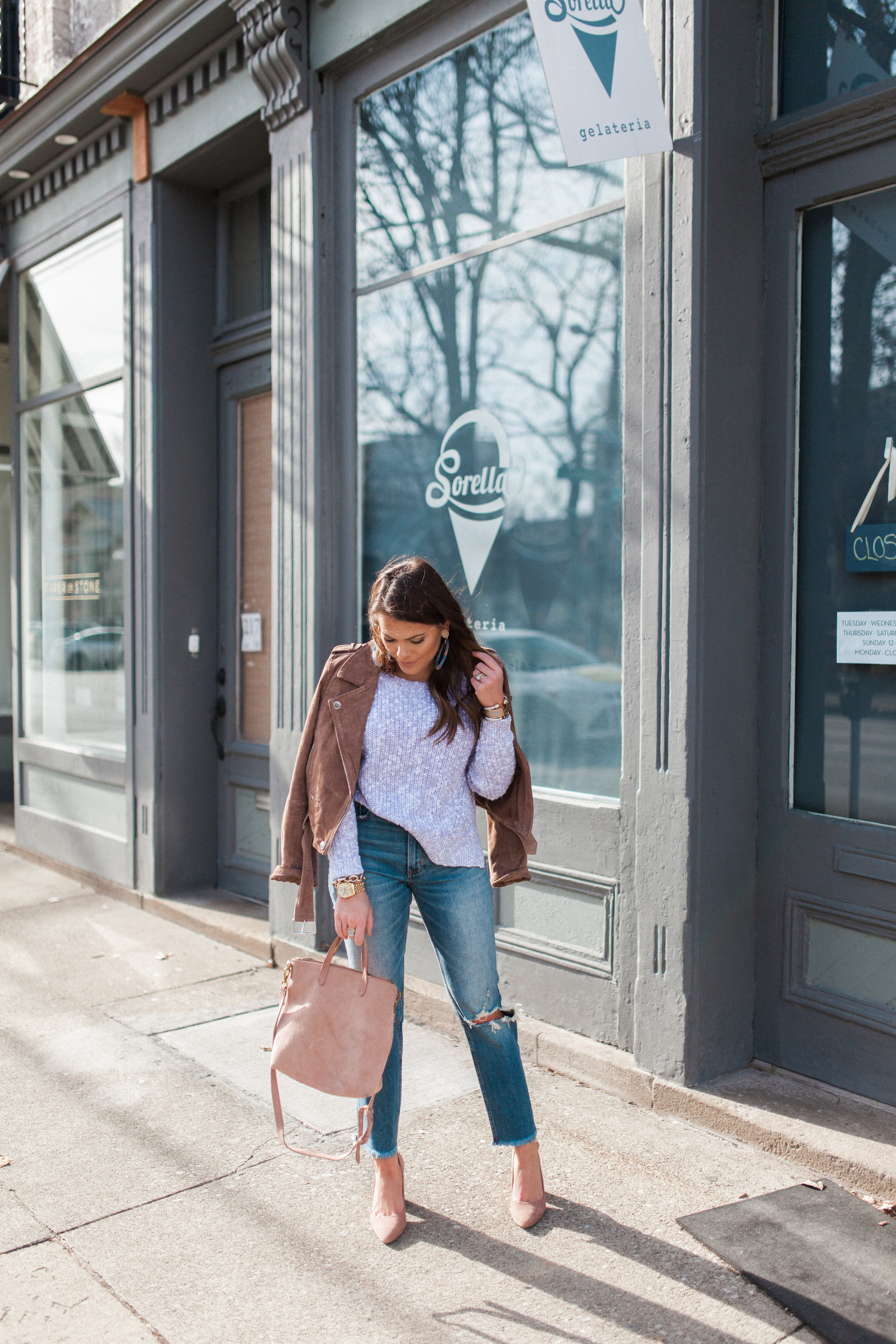 Suede Jacket for Spring / Spring Outfit Idea