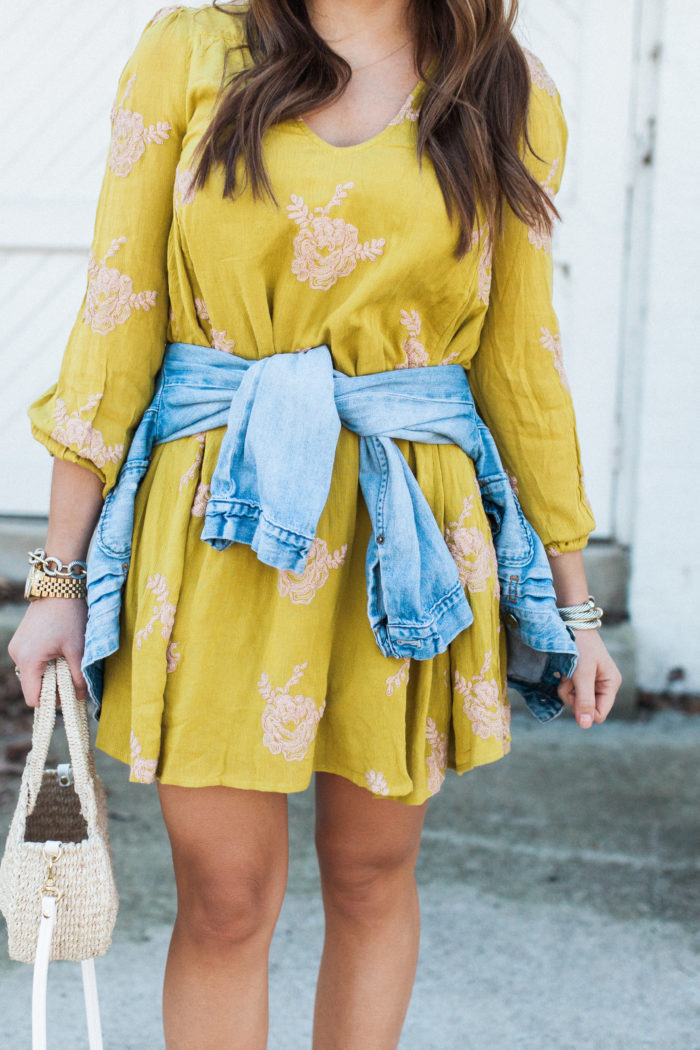 embroidered floral dress